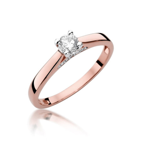 Pierścionek W341 Diament 0,25ct różowe złoto