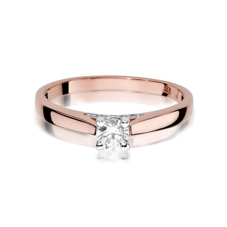 Pierścionek W341 Diament 0,25ct różowe złoto
