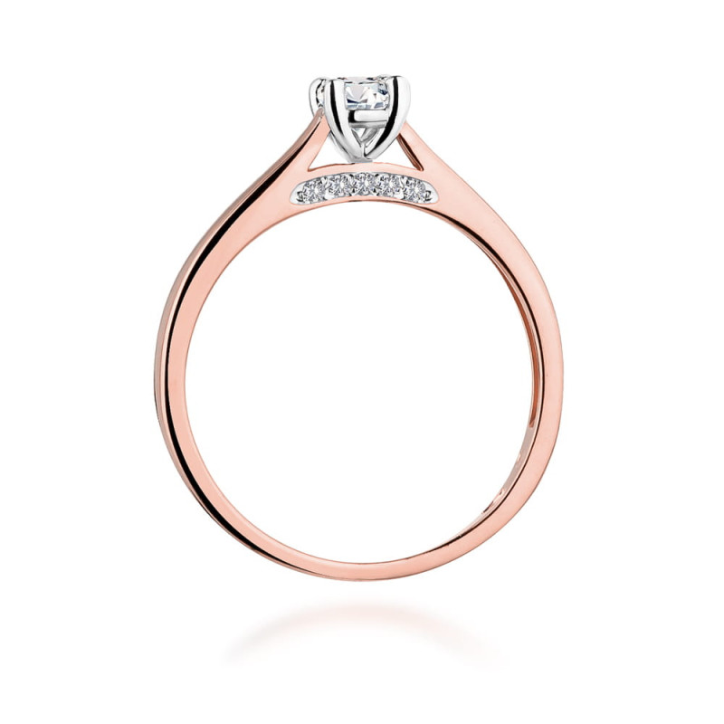 Pierścionek W341 Diament 0,25ct różowe złoto