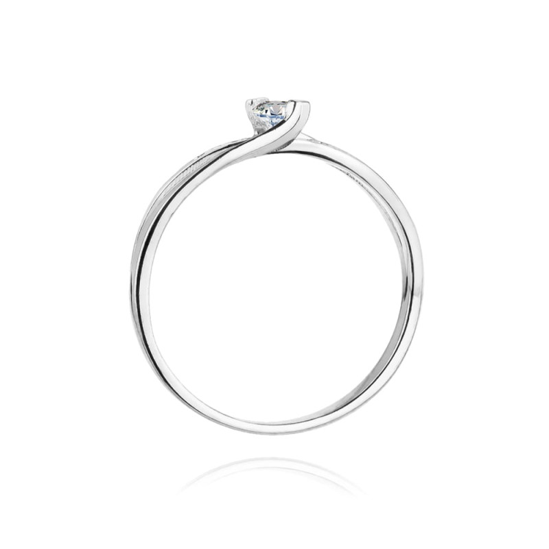 Pierścionek W415 Diament 0,10ct białe złoto