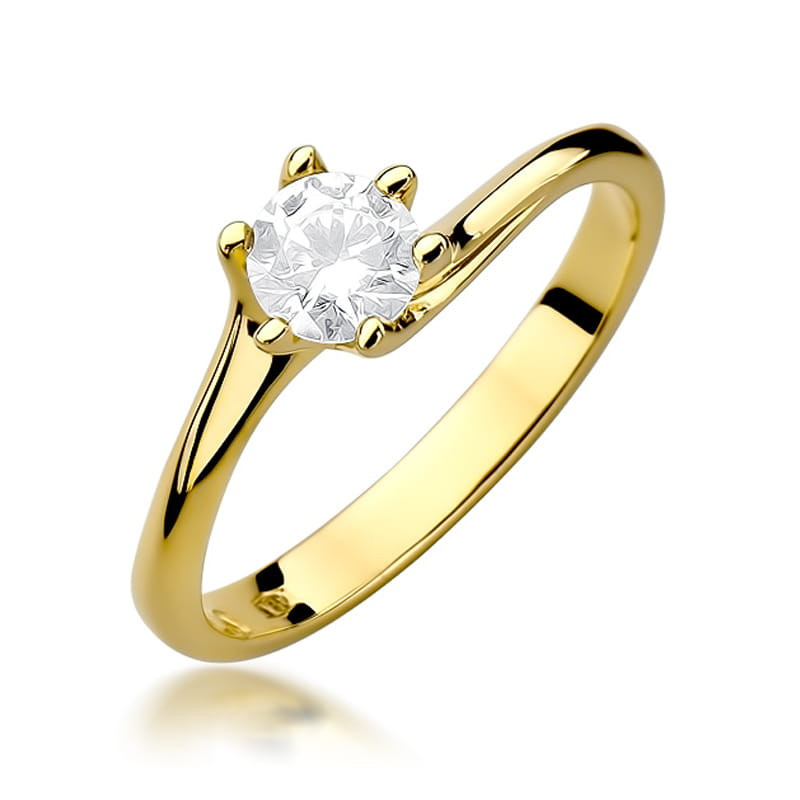 Pierścionek W423 Diament 0,50ct żółte złoto