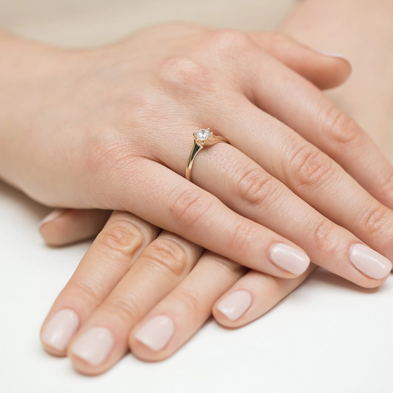 Pierścionek W423 Diament 0,50ct żółte złoto