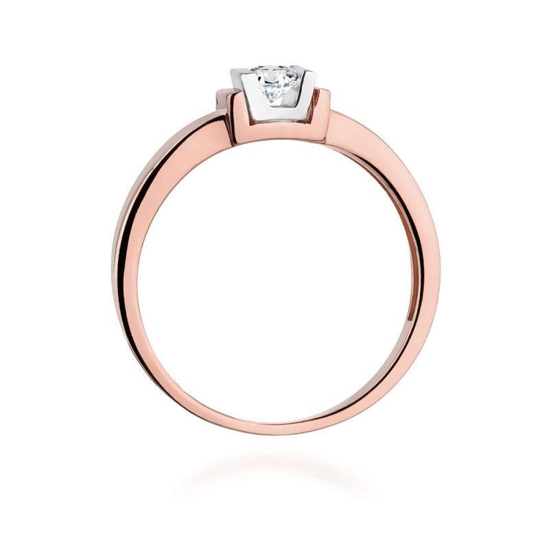 Pierścionek W343 Diament 0,10ct różowe złoto