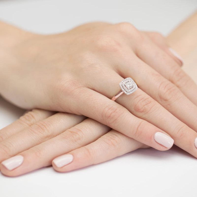 Pierścionek W345 Diament 0,30ct różowe złoto