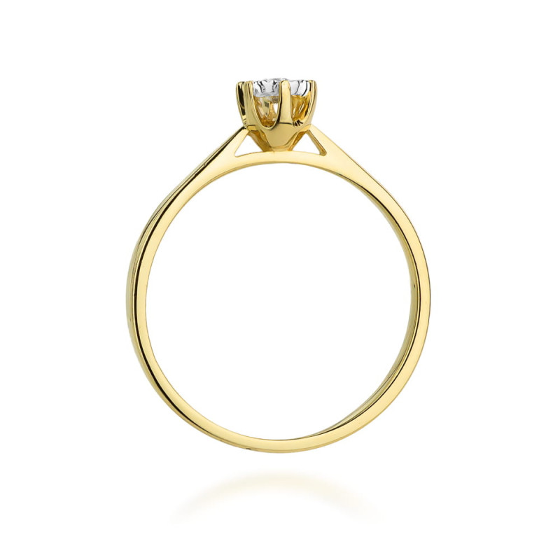 Pierścionek W426 Diament 0,05ct żółte złoto