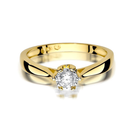 Pierścionek W429 Diament 0,20ct żółte złoto