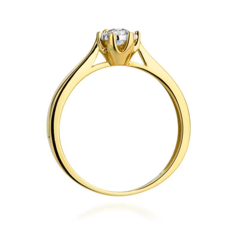Pierścionek W429 Diament 0,20ct żółte złoto