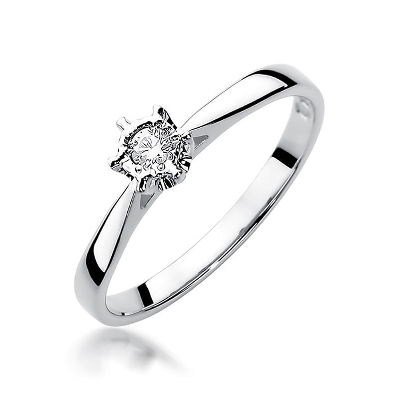 Pierścionek W426 Diament 0,05ct białe złoto