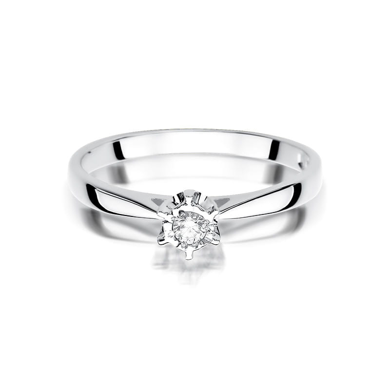 Pierścionek W426 Diament 0,05ct białe złoto