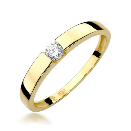 Pierścionek W432 Diament 0,12ct żółte złoto