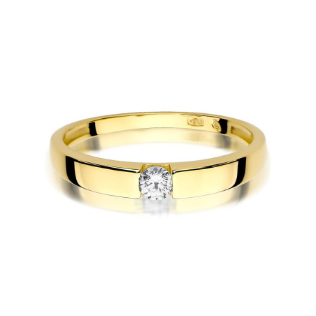Pierścionek W432 Diament 0,12ct żółte złoto