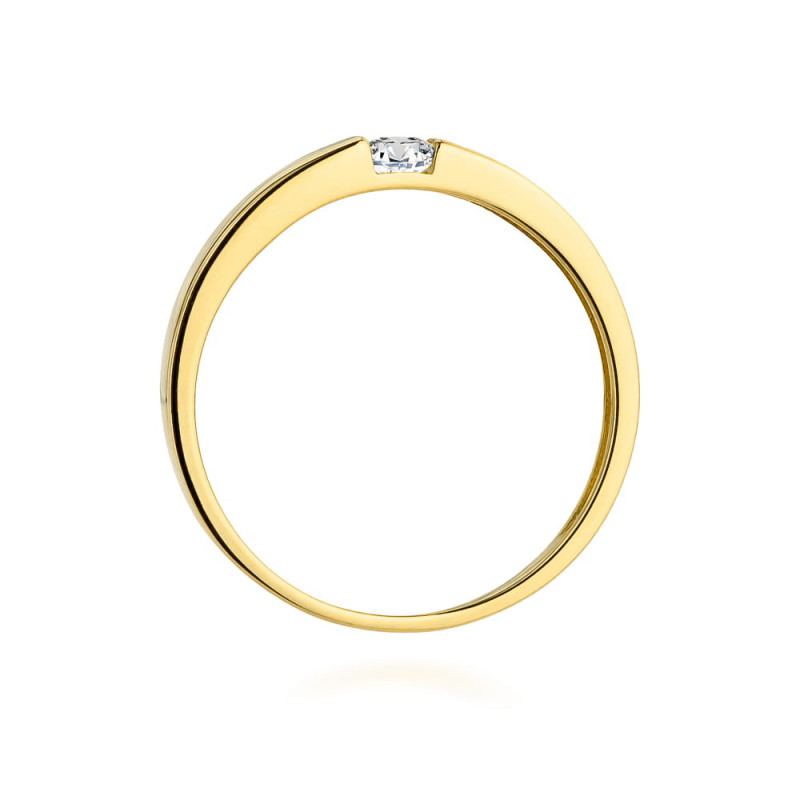 Pierścionek W432 Diament 0,12ct żółte złoto