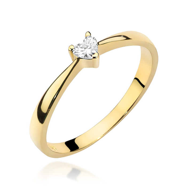 Pierścionek W433 Diament 0,10ct żółte złoto