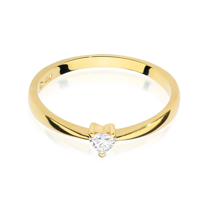 Pierścionek W433 Diament 0,10ct żółte złoto