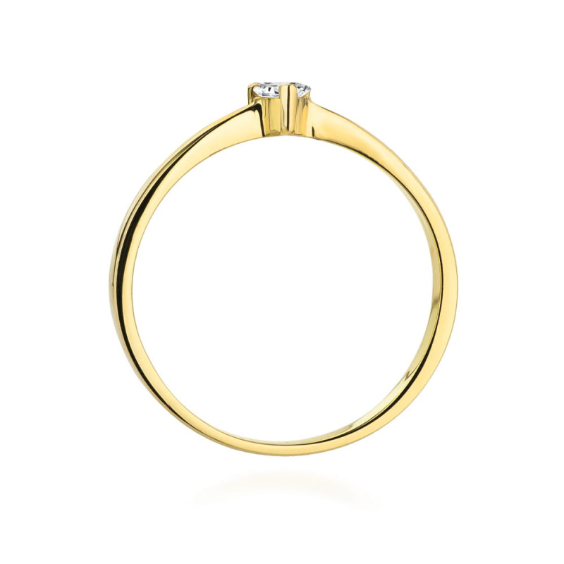 Pierścionek W433 Diament 0,10ct żółte złoto