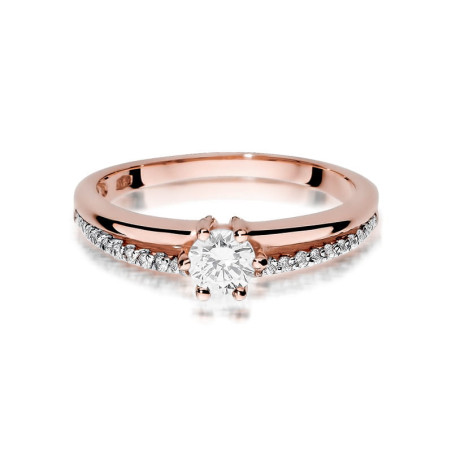 Pierścionek W355 Diament 0,30ct różowe złoto