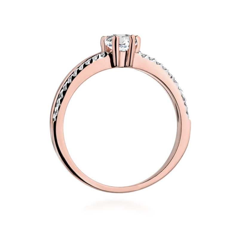 Pierścionek W355 Diament 0,30ct różowe złoto