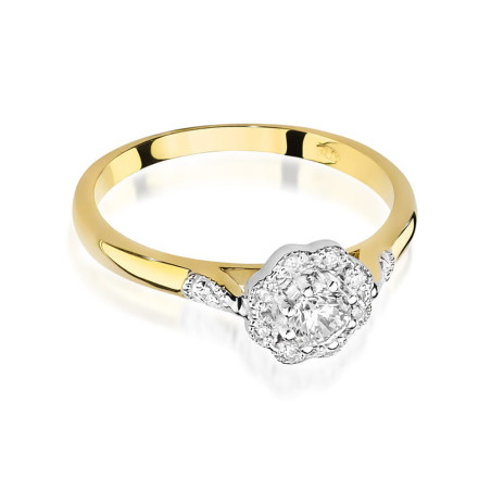 Pierścionek W434 Diament 0,23ct żółte złoto