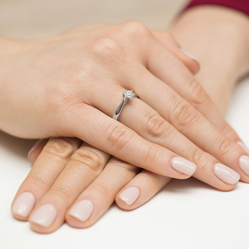 Pierścionek W429 Diament 0,20ct białe złoto