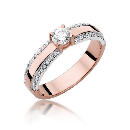Pierścionek W356 Diament 0,25ct różowe złoto