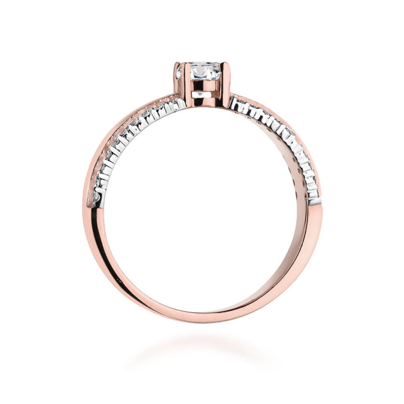 Pierścionek W356 Diament 0,25ct różowe złoto