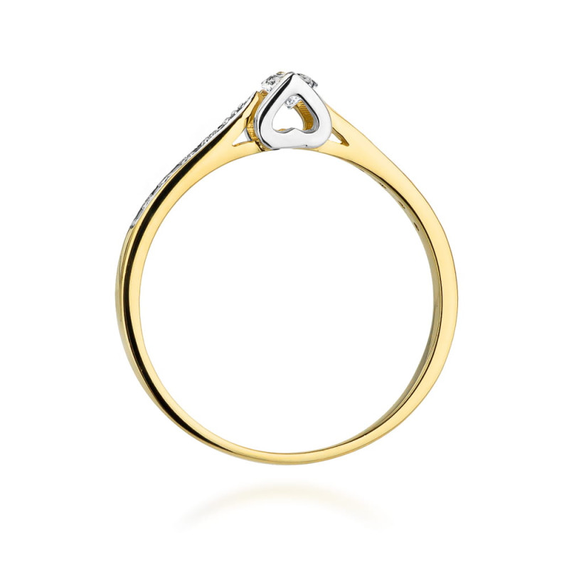 Pierścionek W435 Diament 0,10ct żółte złoto