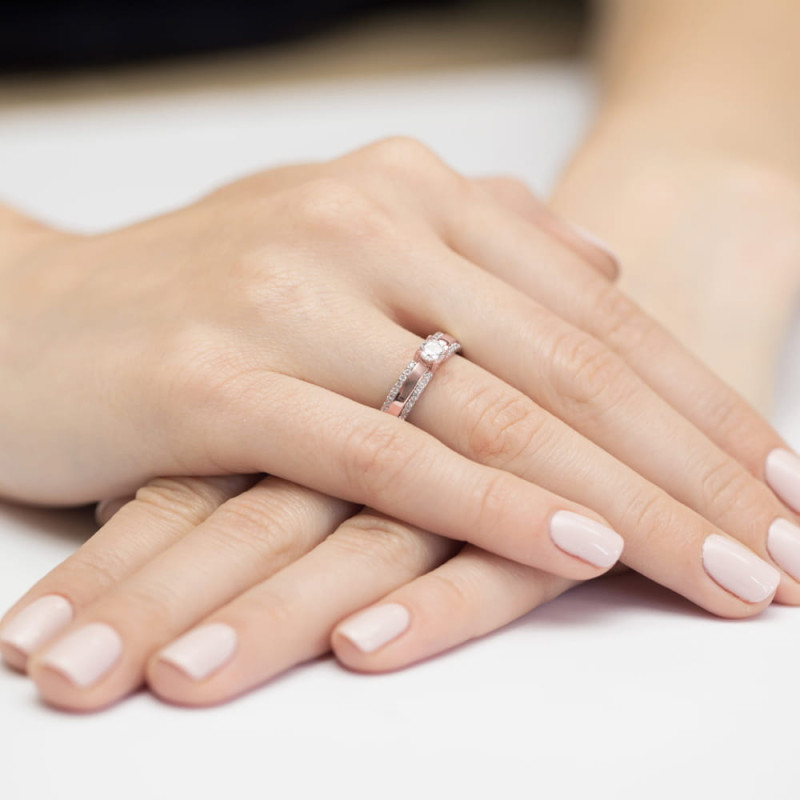Pierścionek W356 Diament 0,25ct różowe złoto