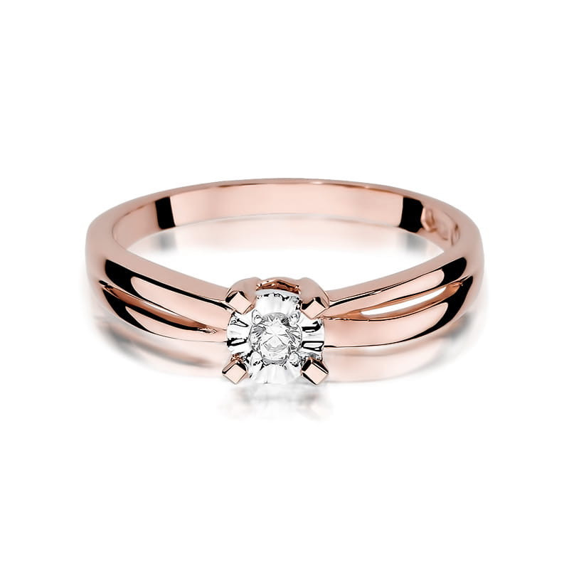 Pierścionek W360 Diament 0,08ct różowe złoto