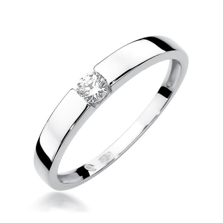 Pierścionek W432 Diament 0,12ct białe złoto