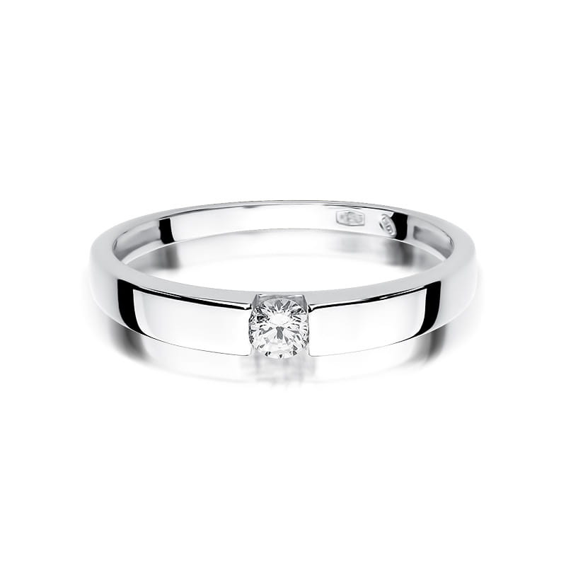Pierścionek W432 Diament 0,12ct białe złoto