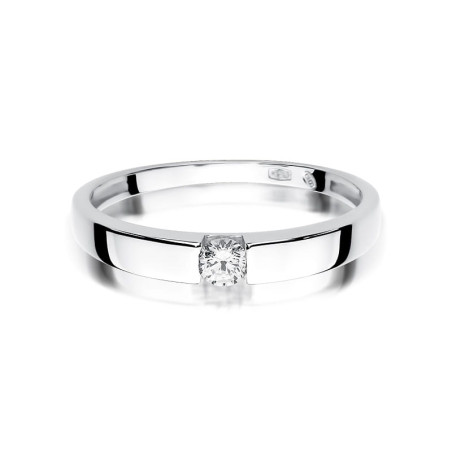 Pierścionek W432 Diament 0,12ct białe złoto