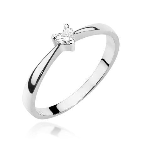 Pierścionek W433 Diament 0,10ct białe złoto