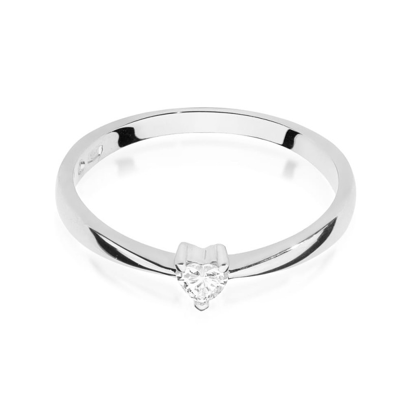 Pierścionek W433 Diament 0,10ct białe złoto
