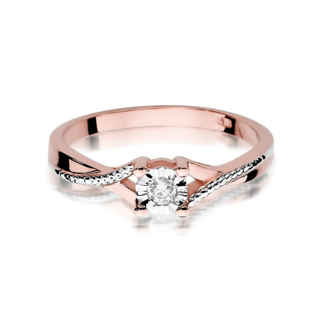 Pierścionek W361 Diament 0,08ct różowe złoto