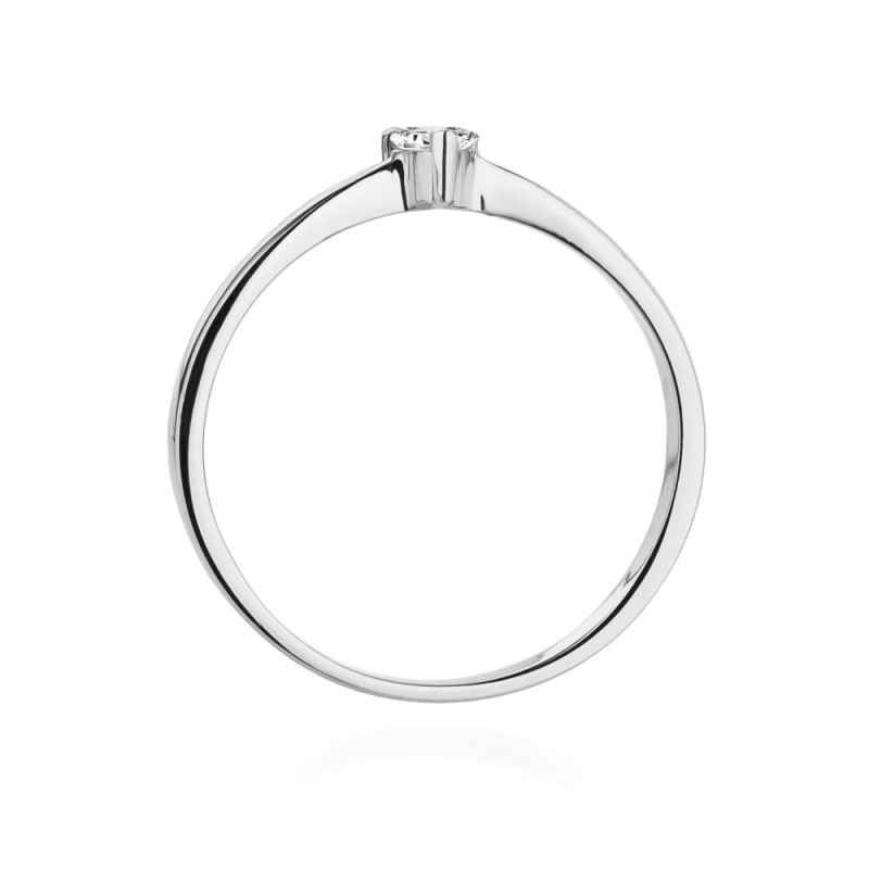 Pierścionek W433 Diament 0,10ct białe złoto