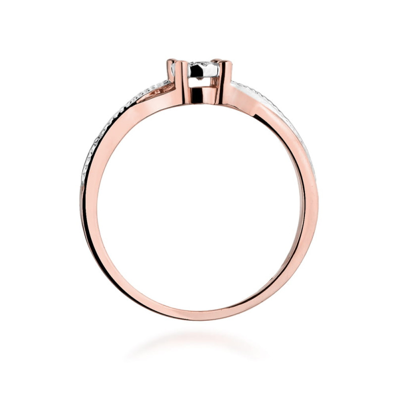 Pierścionek W361 Diament 0,08ct różowe złoto