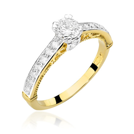 Pierścionek W439 Diament 0,30ct żółte złoto
