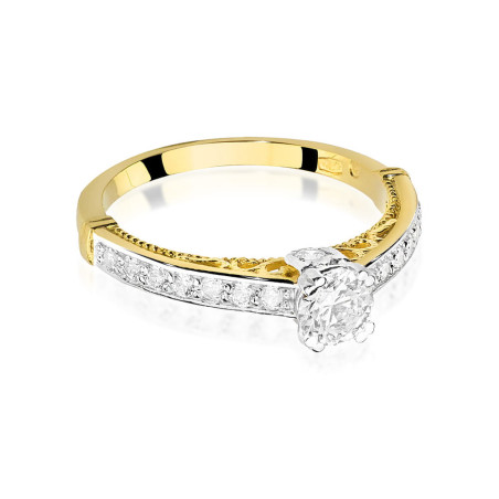 Pierścionek W439 Diament 0,30ct żółte złoto