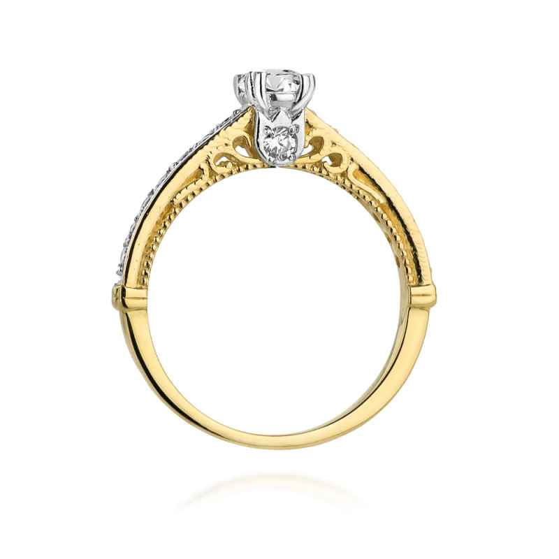 Pierścionek W439 Diament 0,30ct żółte złoto