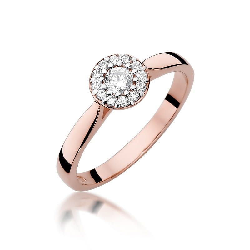 Pierścionek W362 Diament 0,12ct różowe złoto