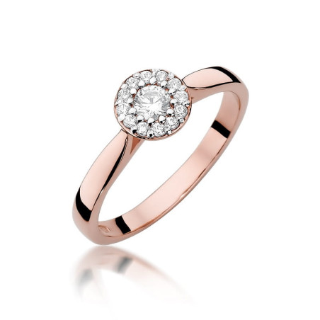 Pierścionek W362 Diament 0,12ct różowe złoto