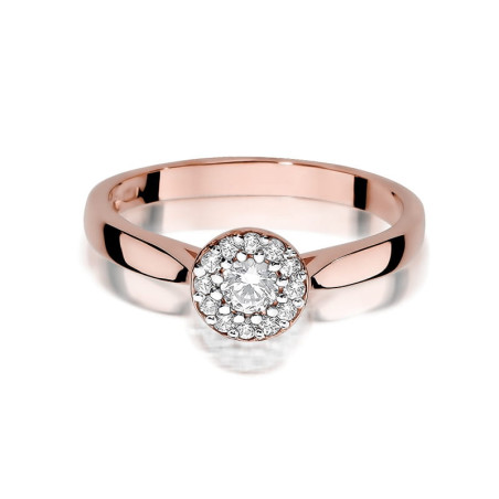 Pierścionek W362 Diament 0,12ct różowe złoto
