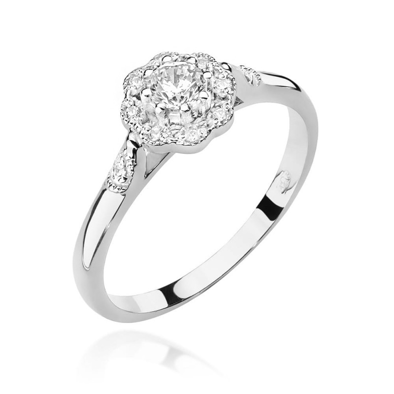 Pierścionek W434 Diament 0,23ct białe złoto