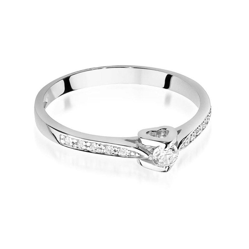 Pierścionek W435 Diament 0,10ct białe złoto