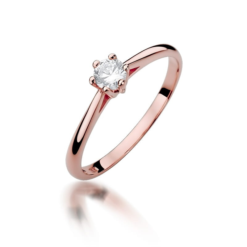 Pierścionek W365 Diament 0,15ct różowe złoto