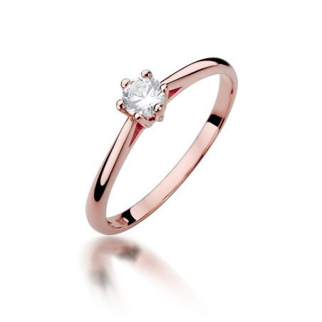 Pierścionek W365 Diament 0,15ct różowe złoto