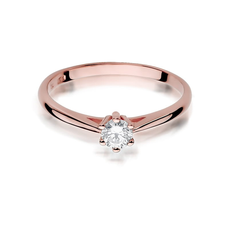 Pierścionek W365 Diament 0,15ct różowe złoto