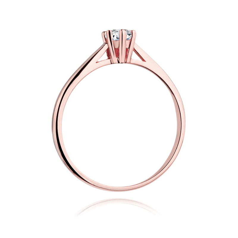 Pierścionek W365 Diament 0,15ct różowe złoto