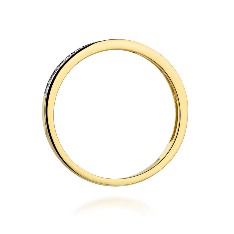 Pierścionek W0446 z diamentami żółte złoto