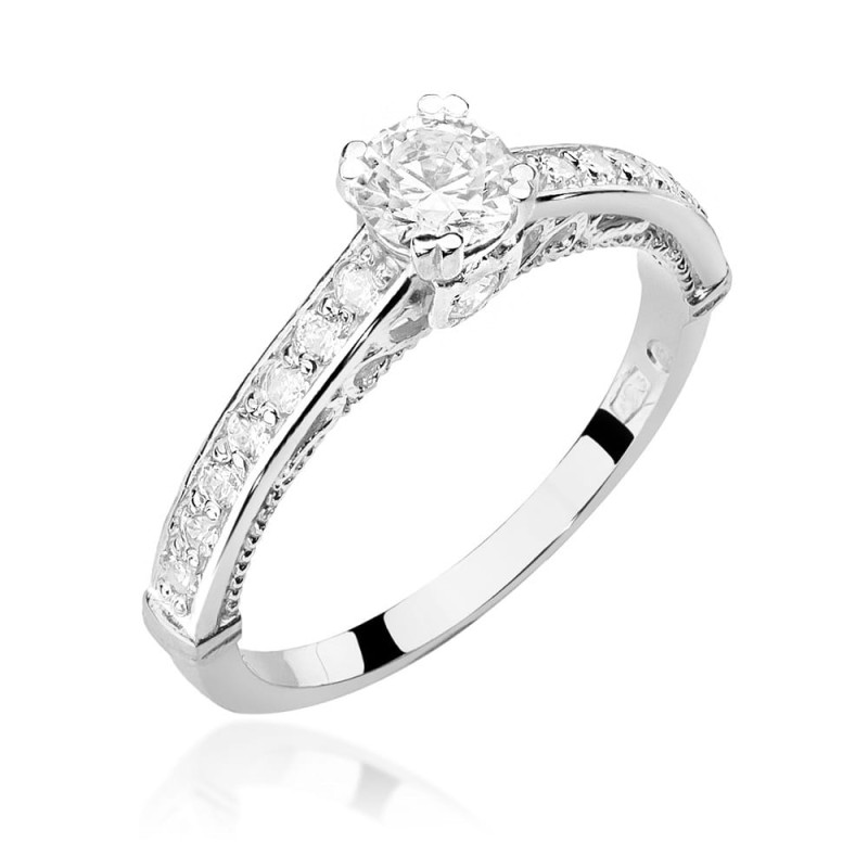 Pierścionek W439 Diament 0,30ct białe złoto